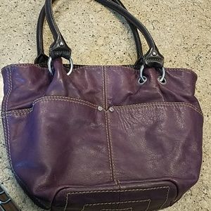 Eggplant purple leather Tignanello purse